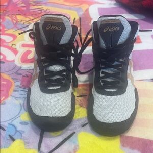 Asics Black and White Wrestling Sneakers